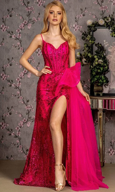 GLS by Gloria GL3459 - Basque High Slit Evening Dress Tunics Custom made