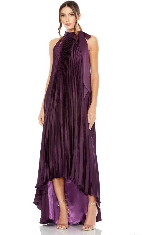 Ieena Duggal 11639 - High Halter Pleated Evening Dress Pencil Length Work