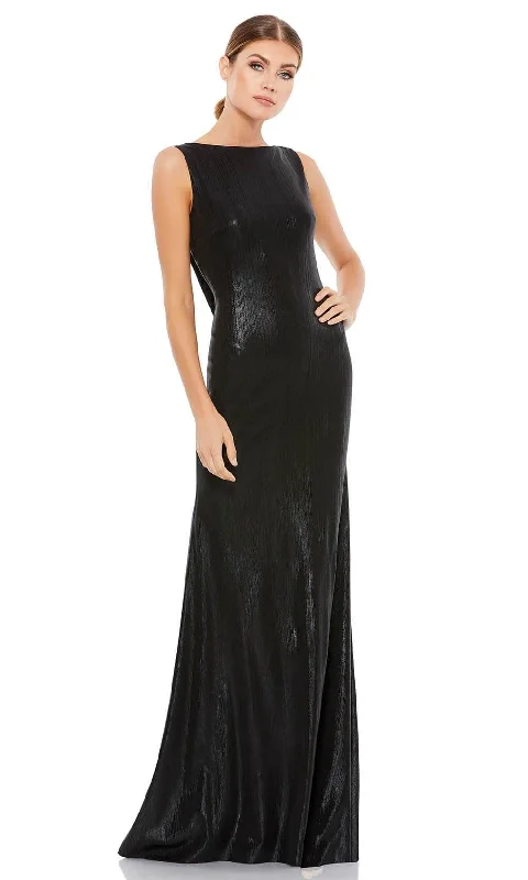Ieena Duggal 49087 - Metallic Cowl Back Evening Dress Tunics Short Trendy