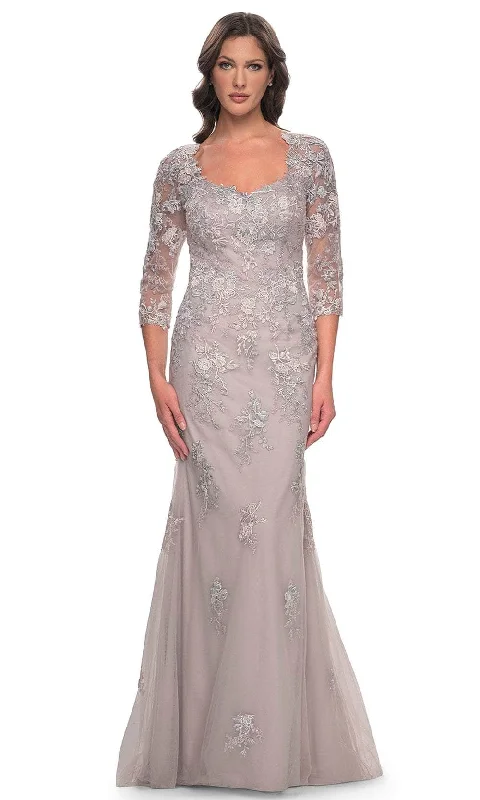 La Femme 30200 - Quarter Sleeve Mermaid Evening Dress Tunics Mesh breathable