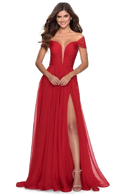 La Femme - Deep Sweetheart A-Line Evening Dress 28546SC Tunics Summer linen