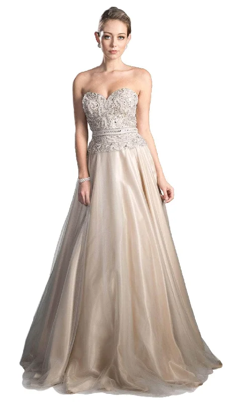 Ladivine CE0004 - Beaded Bodice Tulle A-line Evening Dress Tunics Leisure comfortable