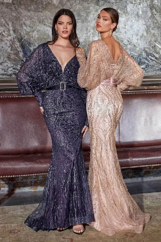 Ladivine - Kimono Sleeve Sequin Evening Dress J821 Tunics Luxurious high-end