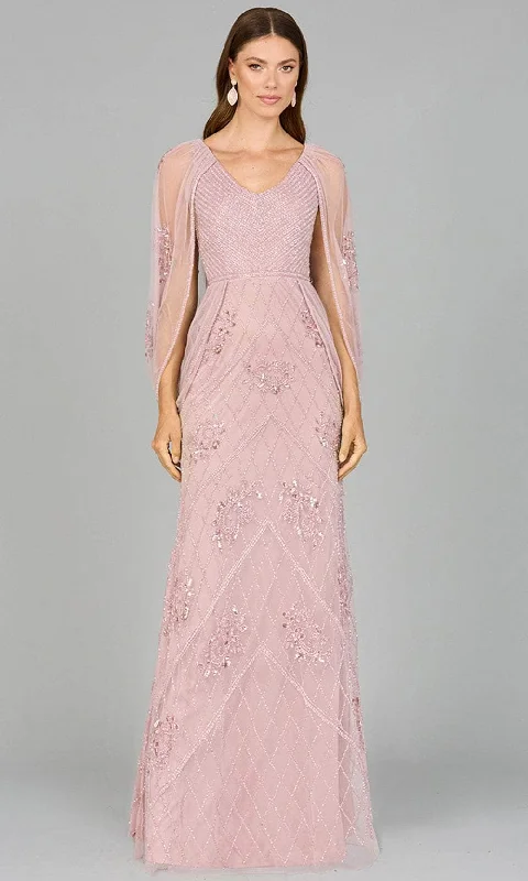 Lara Dresses 29095 - Beaded Cape Sleeve Evening Dress Tunics Chic fashionable