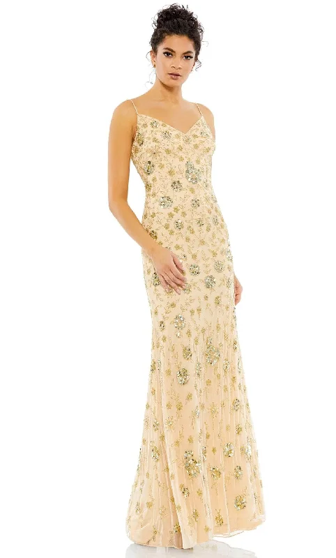 Mac Duggal 10806 - V-Neck Beaded Evening Dress Shift Classic Vintage