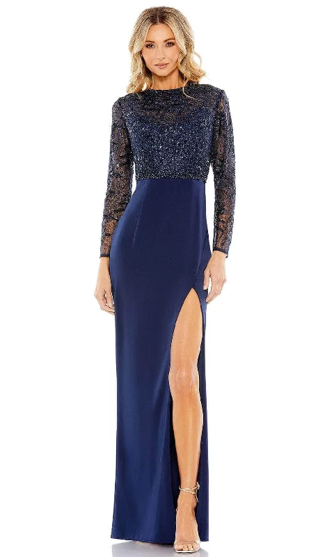 Mac Duggal 20340 - High Neck Embellished Fitted Bodice Evening Dress Tunics Bridal satin