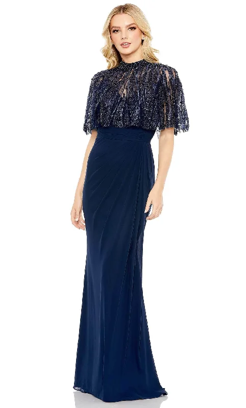 Mac Duggal 20467 - Embellished Cape Sleeveless Evening Dress Cowl Neckline Elegant