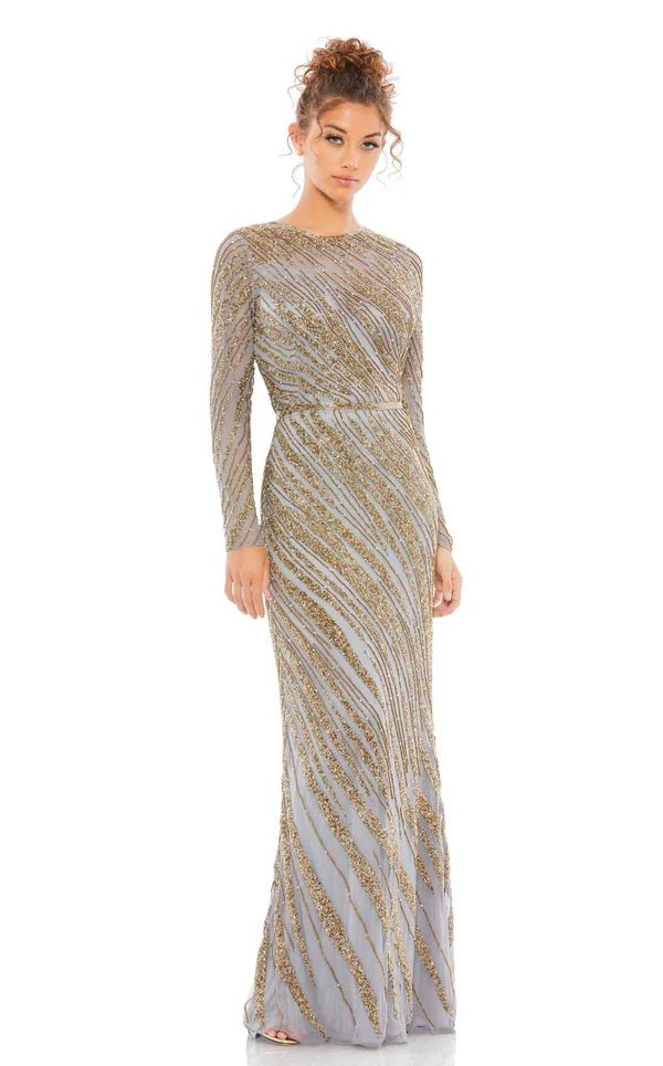 Mac Duggal - Bateau Neck Beaded Evening Dress 5240 Tunics Cozy comfortable