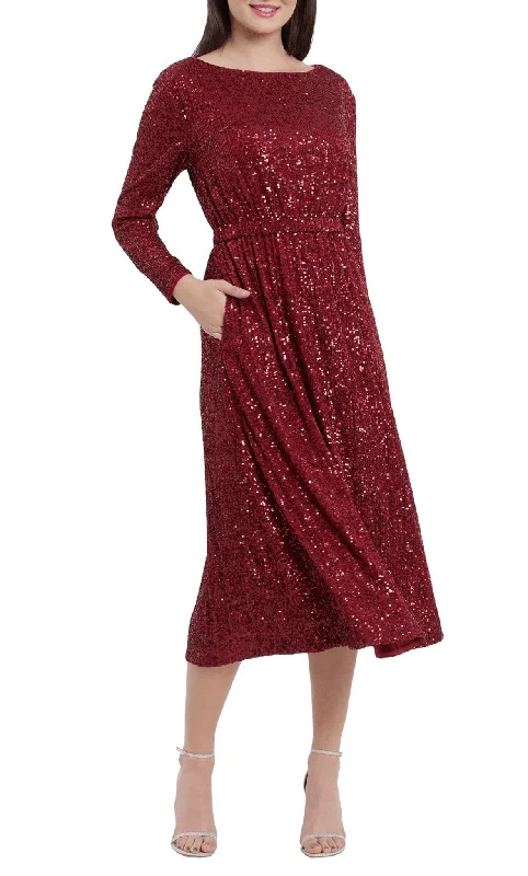 Maggy London G5059M - Bateau Elastic Waist Party Dress Tunics Fall fleece