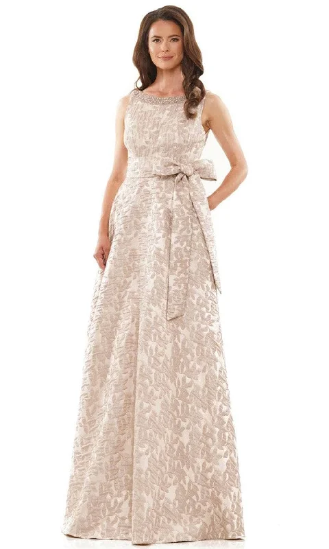 Marsoni by Colors MV1213 - Beaded Bateau Neck Evening Dress Turtleneck Warm Winter