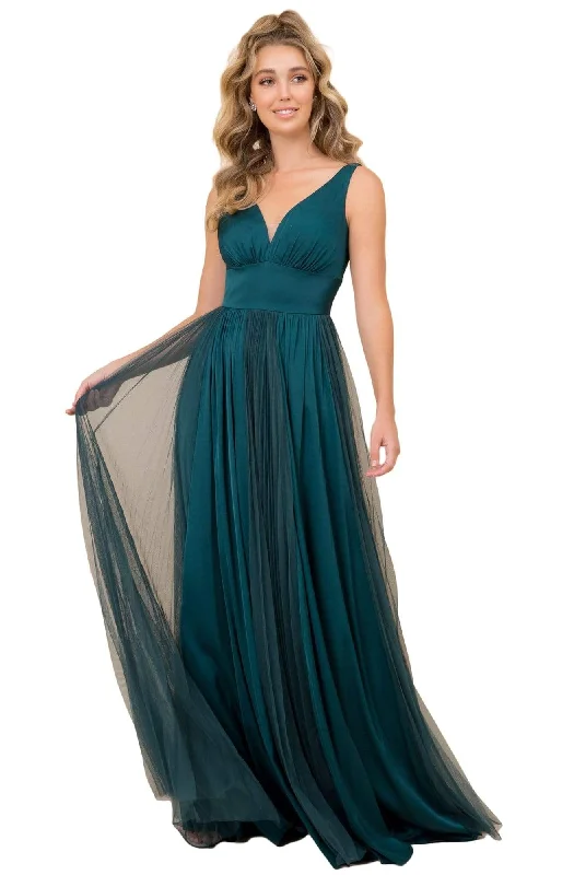 Nox Anabel - Plunging V-Neck Empire A-Line Evening Dress L340 - 1 pc Forest Green In Size 6 Available Tunics Corduroy durable