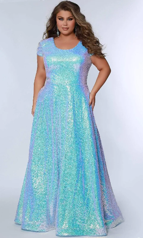 Sydney's Closet SC7348 - Cap Sleeve A-line Evening Dress Tunics Yoga stretchy
