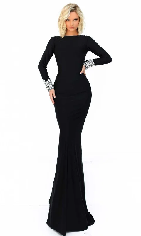 Tarik Ediz - 51016 Jewel Fitted Evening Dress Tunics Chinos classic