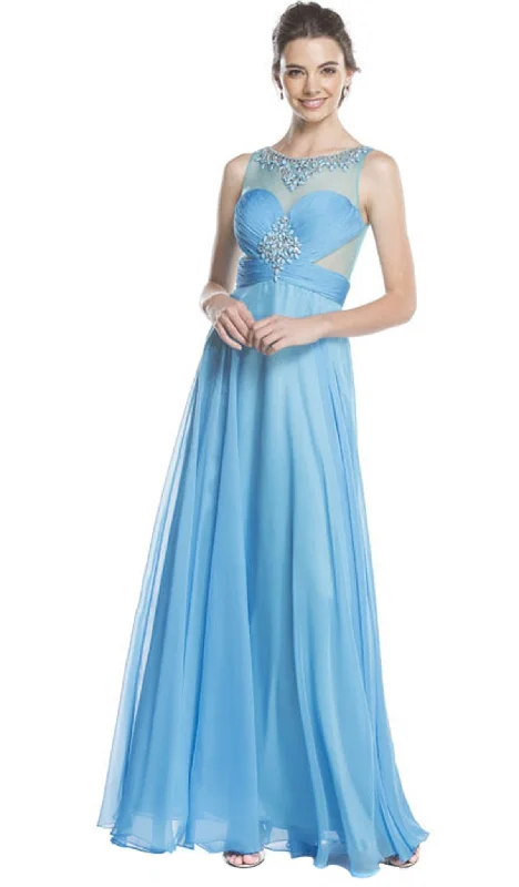 Trevi Collection - Crisscross Ruched A-Line Evening Dress Tunics Timeless classic