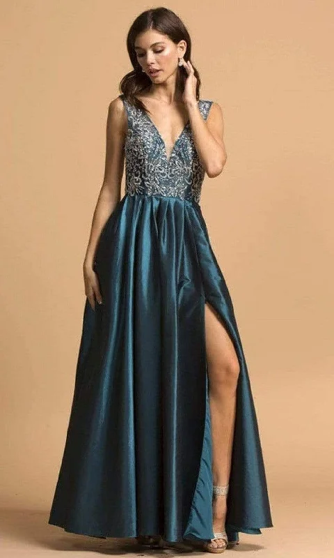Trevi Collection - L2244 Beaded Sleeveless Evening Dress Mermaid Tail Wedding