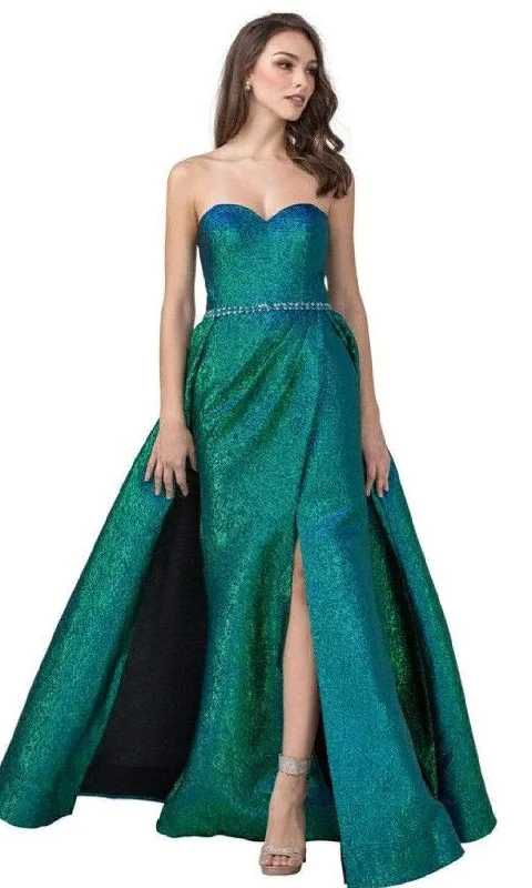 Trevi Collection - L2427 A-Line Overskirt Sweetheart Evening Dress Chiffon Maxi Beach