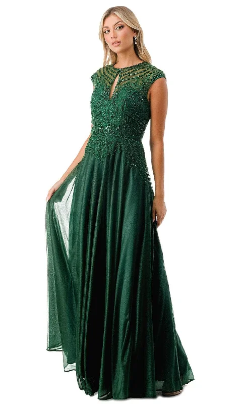 Trevi Collection M2736Y - Front Cutout A-Line Evening Dress Tunics Fashionable trendy